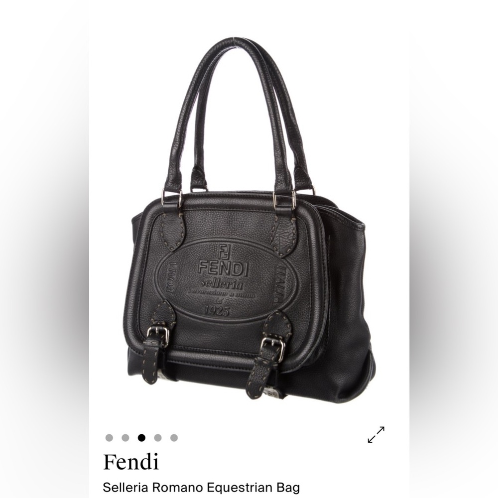 Fendi Black Embossed Leather Briefcase